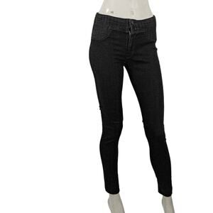 RtA Women's Black Skinny Stretch Denim Jeans ribbed waist Size 27